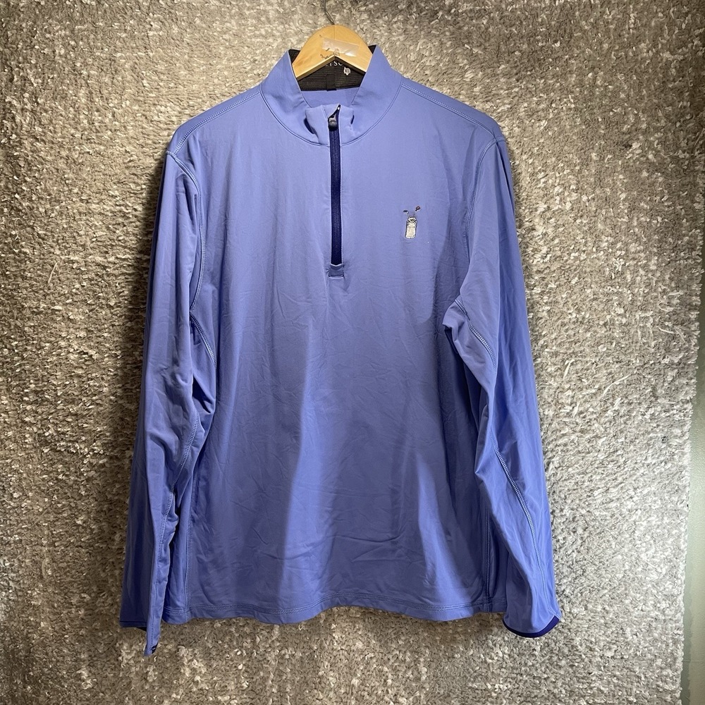 Greyson 1/4 Zip Pullover Mens XL Blue Golf Performance Sweatshirt Polyamide LOGO